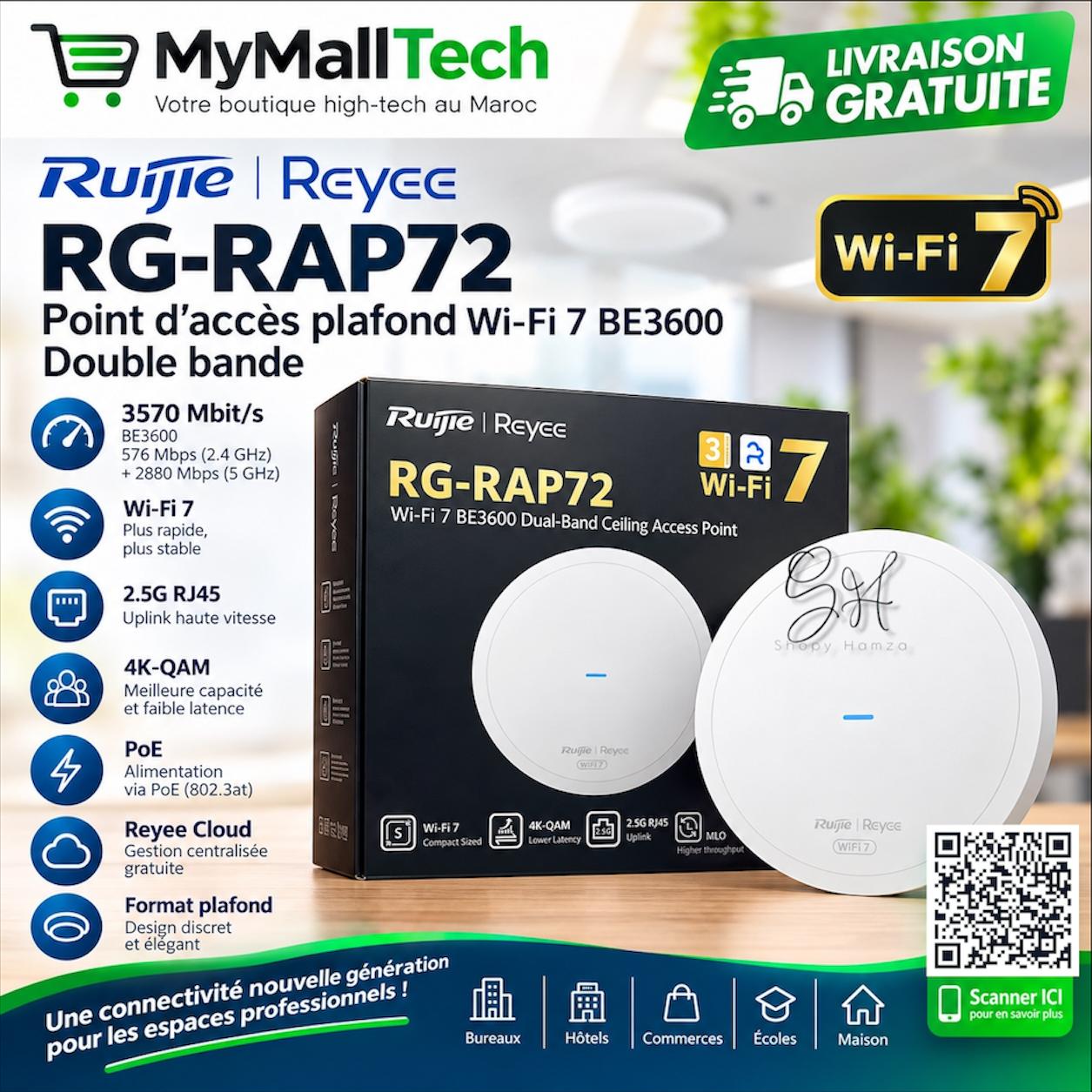 Ruijie Reyee RG-RAP72 Wi-Fi 7 BE3600 PoE